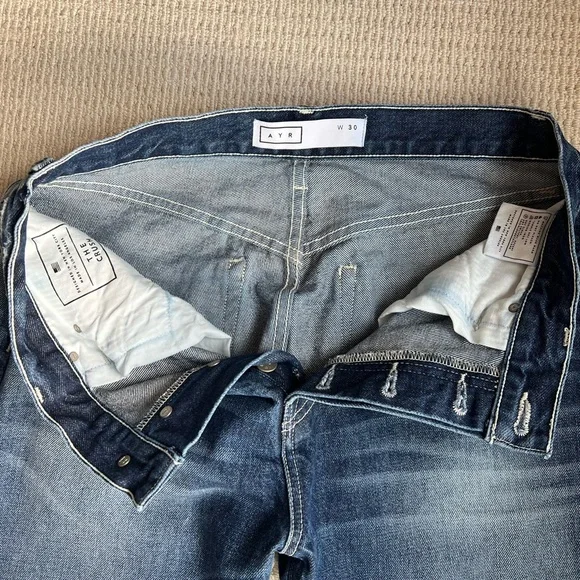 AYR The Crush Jeans size 30 100% cotton denim barracuda wash straight crop - Picture 8 of 8